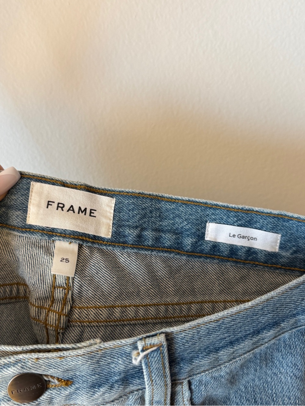 Frame Denim Le Garcon Unmatched Straight Women’s Size 25 Jeans - Picture 7 of 7